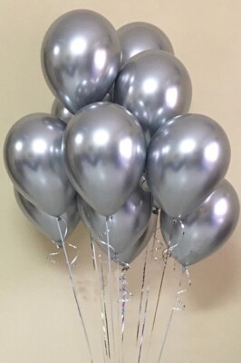 Beysüs Gümüş Krom Balon 7 adet 12inç - 3