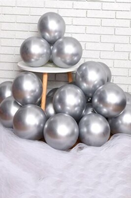 Beysüs Gümüş Krom Balon 7 adet 12inç - 4