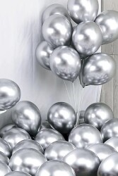 Beysüs Gümüş Krom Balon 7 adet 12inç - 6