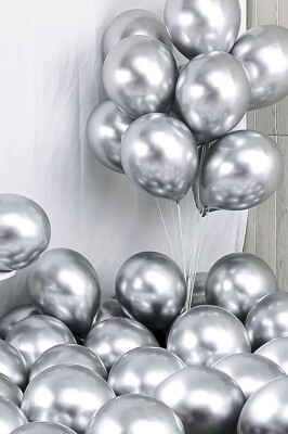 Beysüs Gümüş Krom Balon 7 adet 12inç - 6
