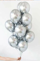 Beysüs Gümüş Krom Balon 7 adet 12inç - Beysüs
