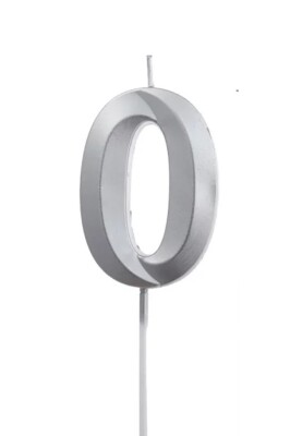 Beysüs Gümüş Rengi 0 Rakam Pasta Mumu - 1