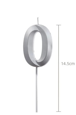 Beysüs Gümüş Rengi 0 Rakam Pasta Mumu - 2