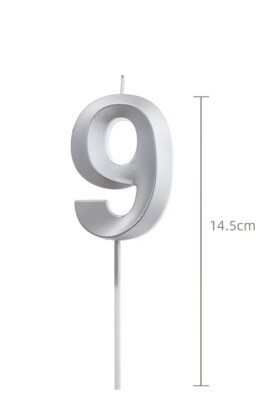 Beysüs Gümüş Rengi 9 Rakam Pasta Mumu - 2