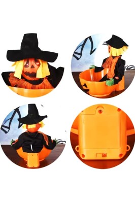 Beysüs Halloween Bal Kabağı Şeker Kovası Hareket Sensörlü Sesli - 3