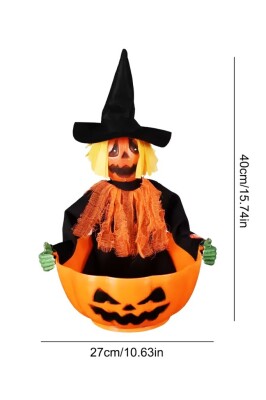 Beysüs Halloween Bal Kabağı Şeker Kovası Hareket Sensörlü Sesli - 4