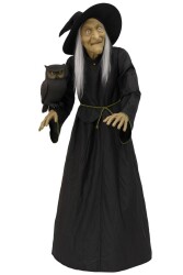 Beysüs Halloween Cadı Baykuş Hareket Sensörlü Sesli Siyah 180 cm - Beysüs