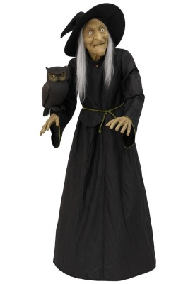 Beysüs Halloween Cadı Baykuş Hareket Sensörlü Sesli Siyah 180 cm - 1