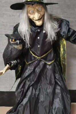 Beysüs Halloween Cadı Baykuş Hareket Sensörlü Sesli Siyah 180 cm - 3