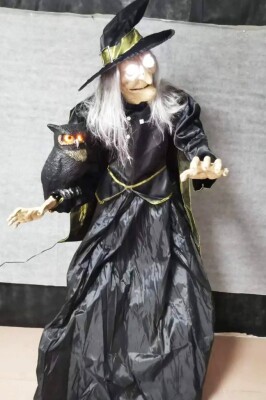 Beysüs Halloween Cadı Baykuş Hareket Sensörlü Sesli Siyah 180 cm - 4