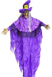 Beysüs Halloween Cadı Hareket Sensörlü Cadı Işıklı Sesli Mor 170 cm - Beysüs