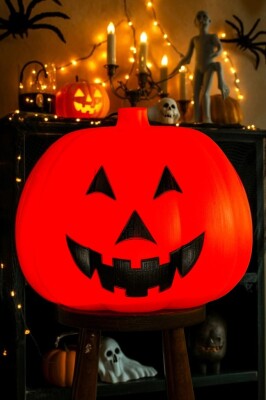 Beysüs Halloween Cadılar Bayramı Dev Balkabağı 45 cm Işıklı Sensörlü - 2