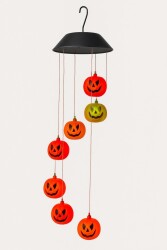 Beysüs Halloween Cadılar Bayramı Güneş Enerjili Renkli LED Işıklı Asma BALKABAĞI Dekor 6’lı - Beysüs