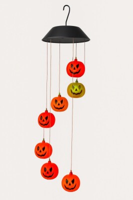 Beysüs Halloween Cadılar Bayramı Güneş Enerjili Renkli LED Işıklı Asma BALKABAĞI Dekor 6’lı - 1