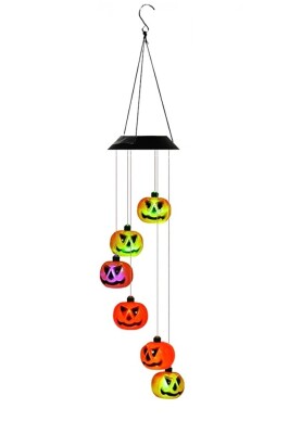 Beysüs Halloween Cadılar Bayramı Güneş Enerjili Renkli LED Işıklı Asma BALKABAĞI Dekor 6’lı - 4