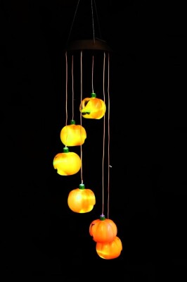Beysüs Halloween Cadılar Bayramı Güneş Enerjili Renkli LED Işıklı Asma BALKABAĞI Dekor 6’lı - 5