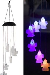 Beysüs Halloween Cadılar Bayramı Güneş Enerjili Renkli LED Işıklı Asma HAYALET Dekor 6’lı - 7