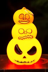 Beysüs Halloween Cadılar Bayramı Işıklı 3 Katlı Balkabağı Dekoru - 2