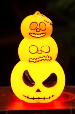 Beysüs Halloween Cadılar Bayramı Işıklı 3 Katlı Balkabağı Dekoru - 2