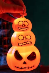 Beysüs Halloween Cadılar Bayramı Işıklı 3 Katlı Balkabağı Dekoru - 5