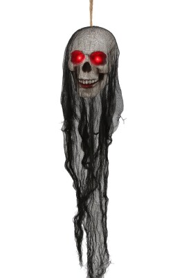 Beysüs Halloween Cadılar Bayramı Işıklı Kafatası Tüllü Asma Dekor - 2