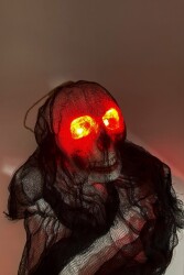 Beysüs Halloween Cadılar Bayramı Işıklı Kafatası Tüllü Asma Dekor - 3