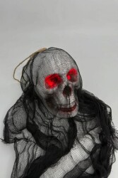 Beysüs Halloween Cadılar Bayramı Işıklı Kafatası Tüllü Asma Dekor - 4
