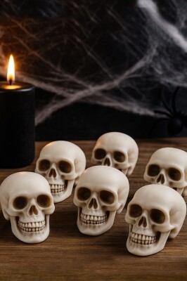 Beysüs Halloween Cadılar Bayramı Kuru Kafa 6 lı Beyaz - 1