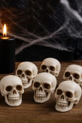 Beysüs Halloween Cadılar Bayramı Kuru Kafa 6 lı Beyaz - Beysüs