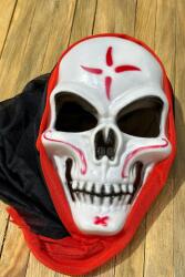 Beysüs Halloween Cadılar Bayramı Maske Kuru Kafa Kırmızı Siyah Tüllü Beyaz - Beysüs