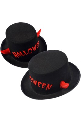 Beysüs Halloween Cadılar Bayramı Şapka Siyah Halloween Yazılı - 3