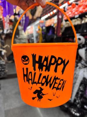 Beysüs Halloween Işıklı Gövdeli Şeker Kovası Bal Kabağı Turuncu - 1
