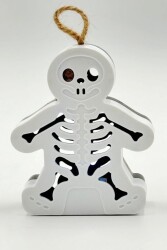 Beysüs Halloween Işıklı Masa Süsü İskelet Çift Taraflı Siyah Beyaz - 3