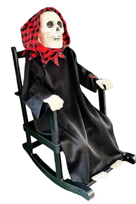 Beysüs Halloween İskelet Sallanan Sandalyeli Hareket Sensörlü Sesli - 4