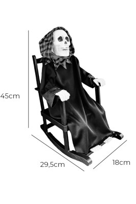 Beysüs Halloween İskelet Sallanan Sandalyeli Hareket Sensörlü Sesli - 6