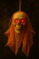 Beysüs Halloween Kuru Kafa Turuncu Duvaklı Işıklı - 2