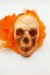 Beysüs Halloween Kuru Kafa Turuncu Duvaklı Işıklı - 4