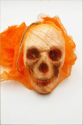 Beysüs Halloween Kuru Kafa Turuncu Duvaklı Işıklı - 4
