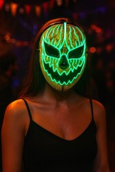 Beysüs Halloween Maske Bal Kabağı Kendinden Işıklı Sarı Yeşil - Beysüs
