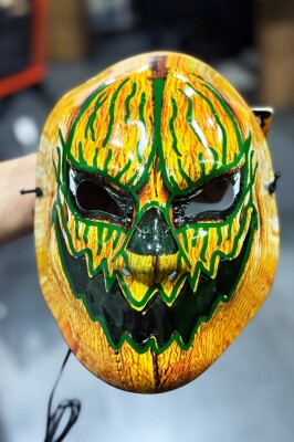 Beysüs Halloween Maske Bal Kabağı Kendinden Işıklı Sarı Yeşil - 3