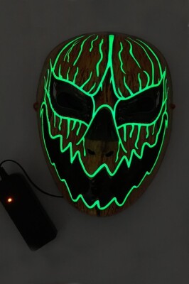 Beysüs Halloween Maske Bal Kabağı Kendinden Işıklı Sarı Yeşil - 4