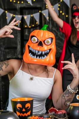 Beysüs Halloween Maske Bal Kabağı Turuncu - 2