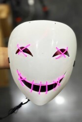Beysüs Halloween Maske Işıklı Anime Pembe - 2