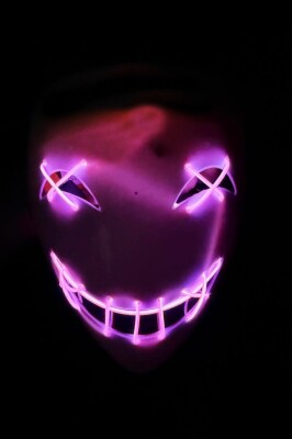 Beysüs Halloween Maske Işıklı Anime Pembe - 3
