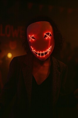 Beysüs Halloween Maske Işıklı Anime Turuncu - 1
