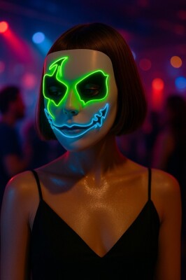 Beysüs Halloween Maske Işıklı Özel Seri Mavi Yeşil - 1