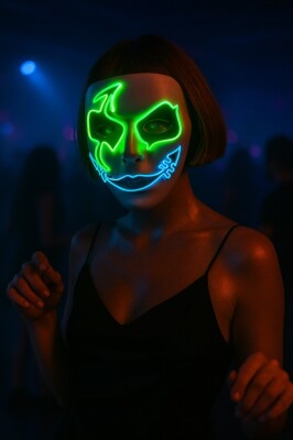 Beysüs Halloween Maske Işıklı Özel Seri Mavi Yeşil - 2