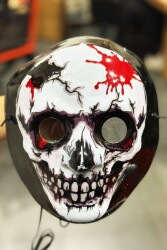 Beysüs Halloween Maske İskelet Kendinden Işıklı Siyah Beyaz - 4