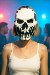 Beysüs Halloween Maske İskelet Kuru Kafa Siyah Beyaz - Beysüs