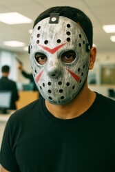 Beysüs Halloween Maske Jason Gümüş - 4